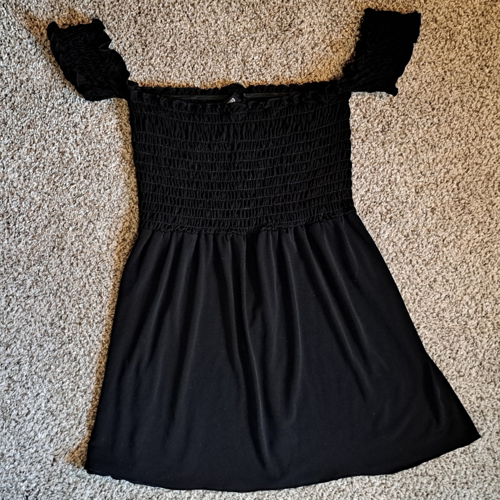 Vintage Trixxi Y2K Black Baby Doll Tube Top With Bow Belt Women's Size Medium